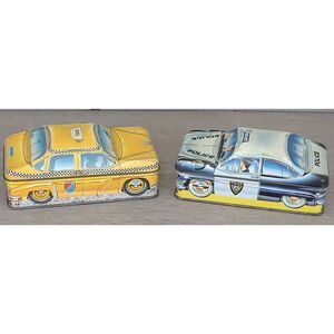Vintage Metal Tin Taxi And‎ Police Car Made In England 1982 Logan's Carlectables